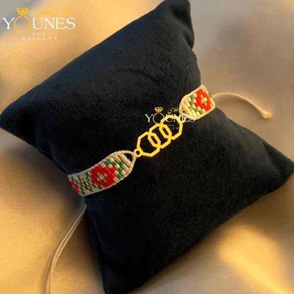 دستبند میوکی شش ضلعی تودرتو طلا